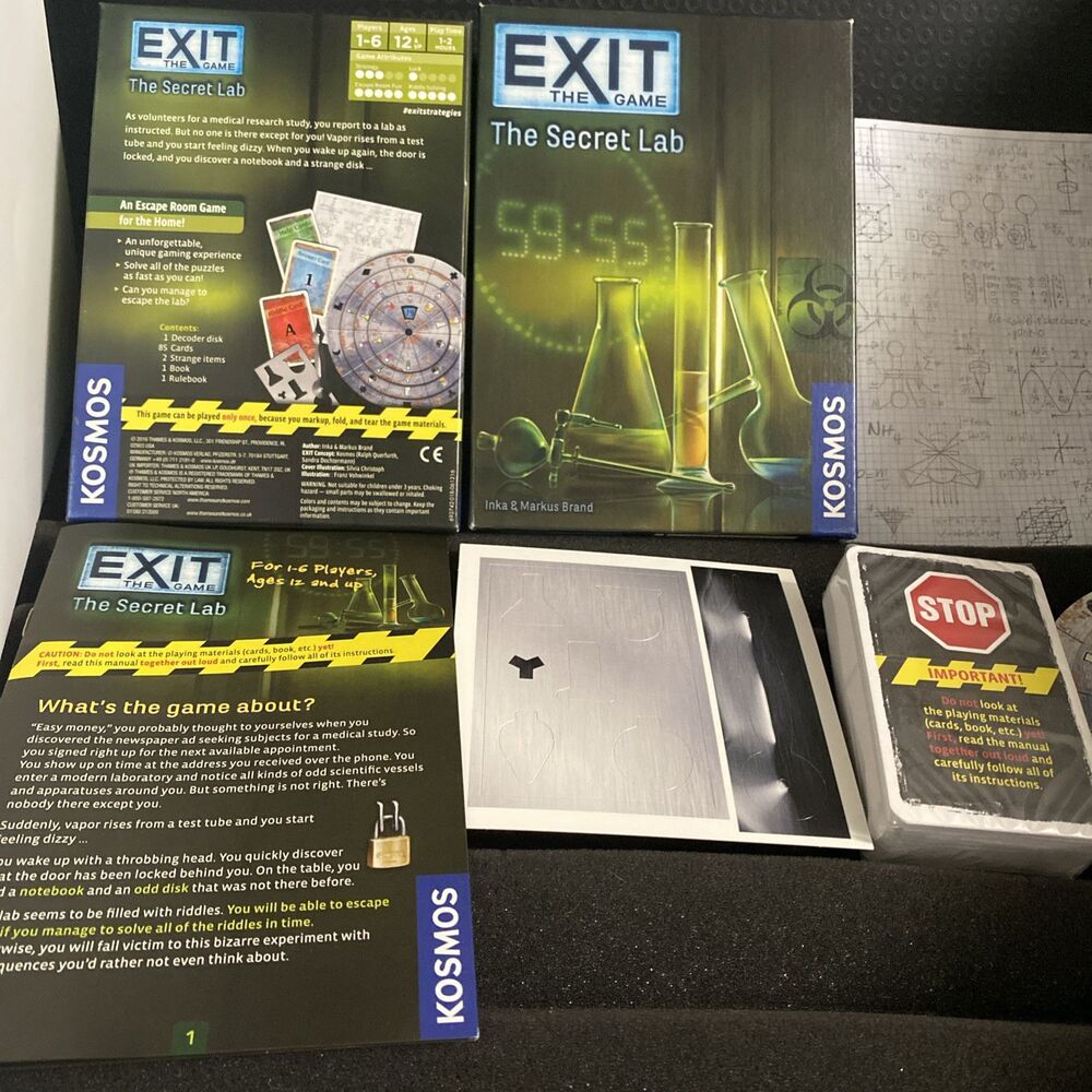 KOSMOS Exit The Game: THE SECRET LAB english Version Unused Open Box Sealed Deck